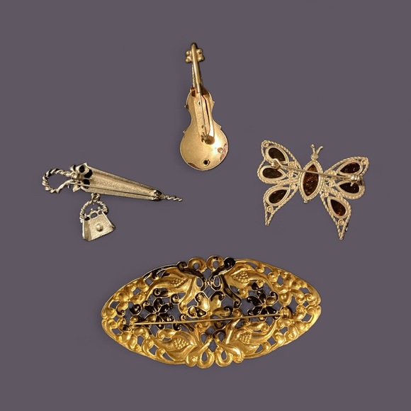 Whimsical Romance Brooch / Pin Lot  - Whimsy Fairycore Filigree Romantic